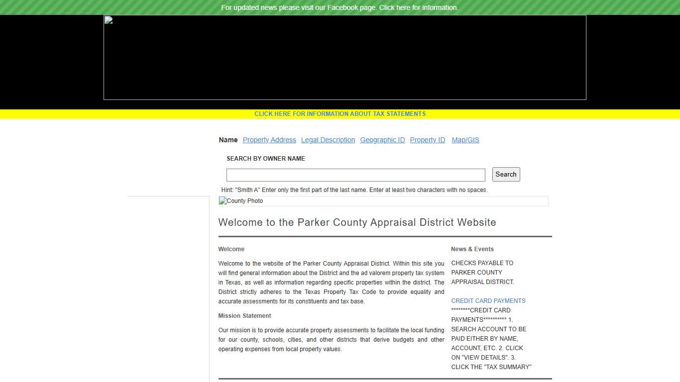 Welcome to the Parker County Appraisal District Website