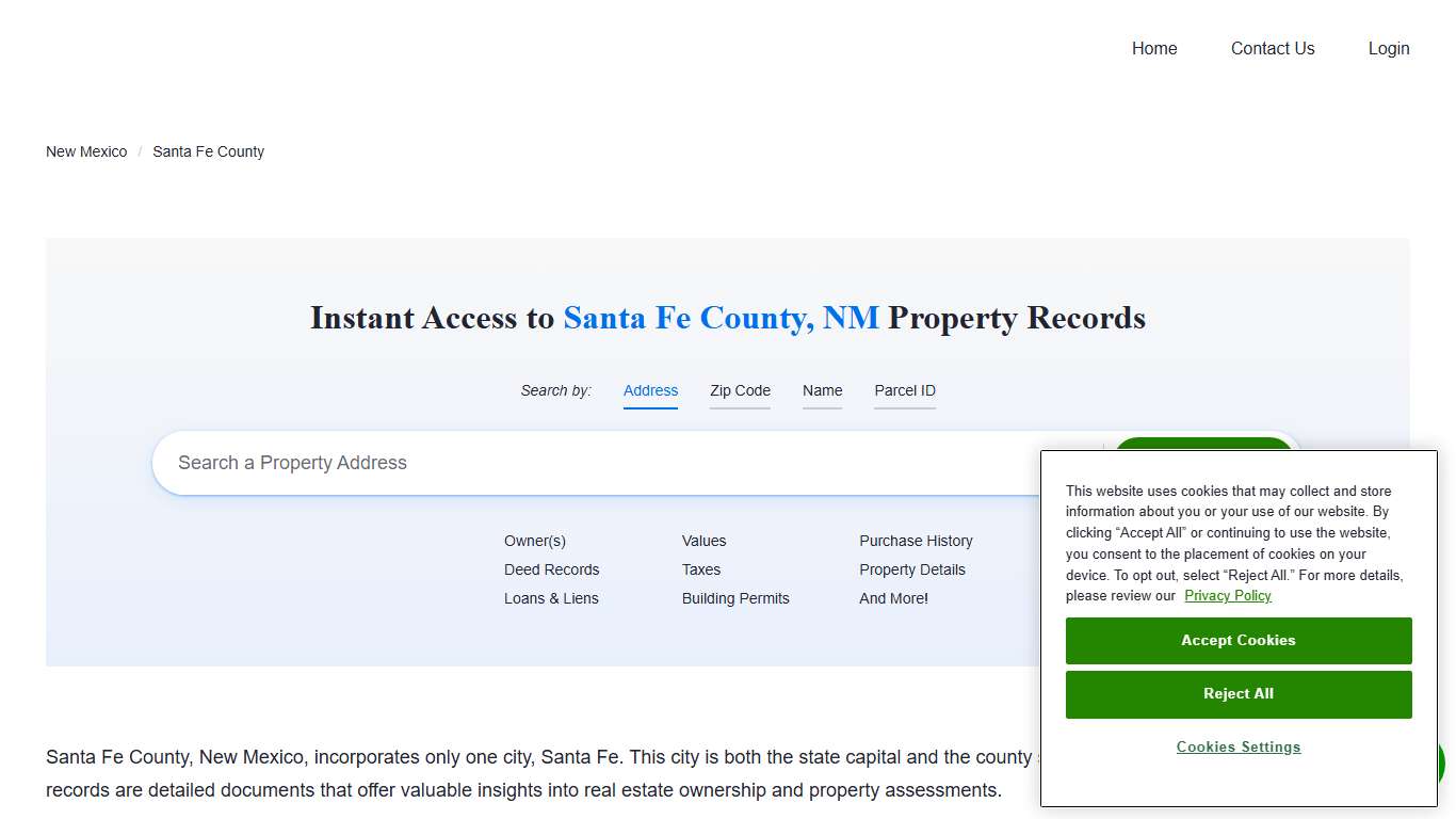Santa Fe County Property Records | Owners, Deeds, Permits